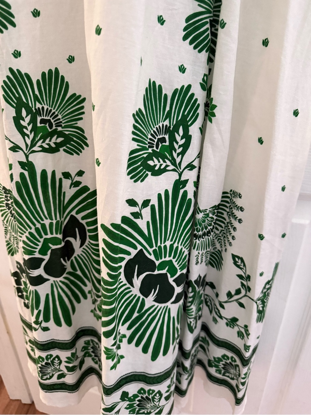 Farm Rio White Maxi Dress with Green Floral Print - Picture 9 of 9